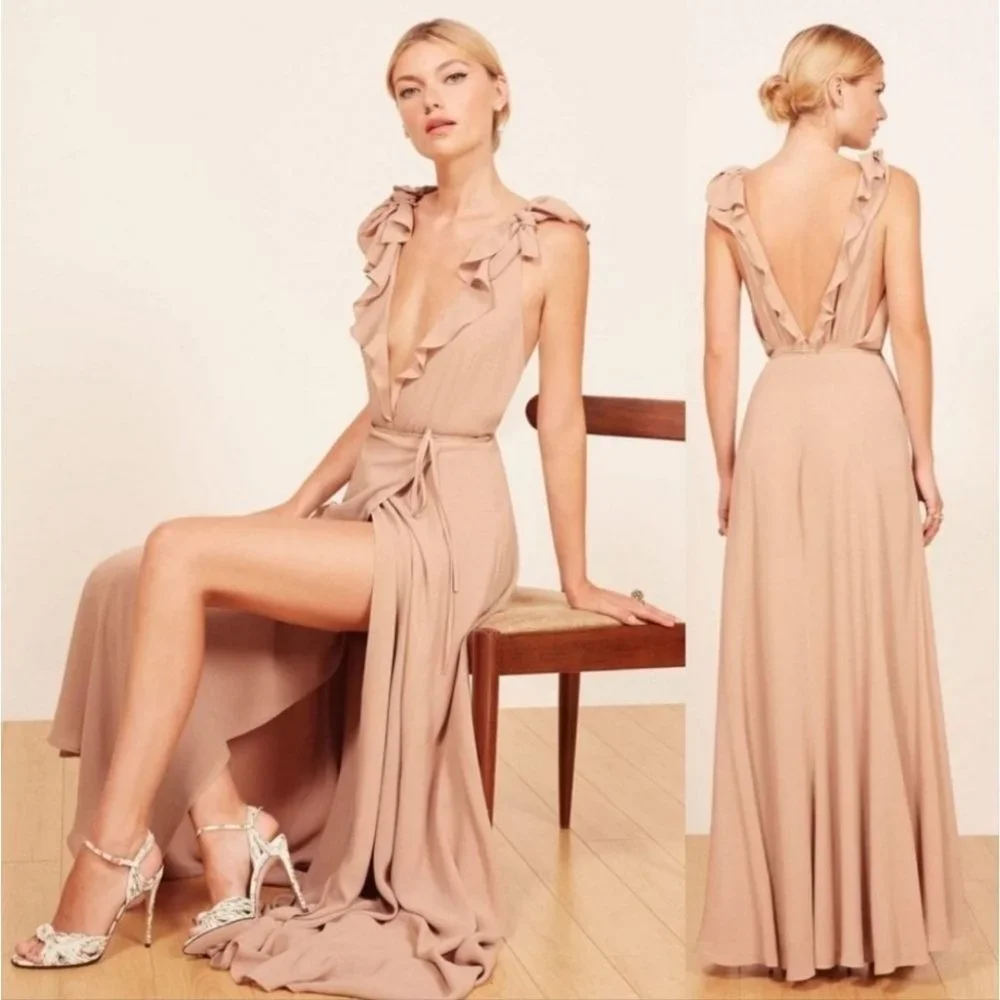 REFORMATION  Peppermint bridal gown Maxi Dress Size Large - Picture 15 of 16